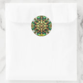 SANDRA ~ GLANZEND Groen en Goud Kerstmis ~ Ronde Sticker (Tas)