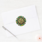 SANDRA ~ GLANZEND Groen en Goud Kerstmis ~ Ronde Sticker (Envelop)