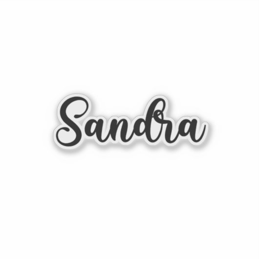 Sandra Name - Handgeschreven kalligrafie Sticker (Voorkant)