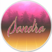 Sandra Vorname Name golden pink Aufkleber Sticker (Voorkant)