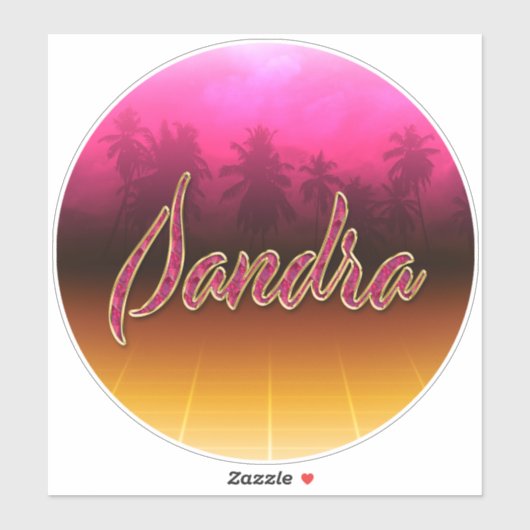 Sandra Vorname Name golden pink Aufkleber Sticker (Vel)