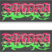 Sandra Vorname Name Graffiti Aufkleber Sticker (Voorkant)