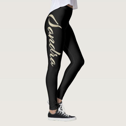 Sandra white gold Handwriting Hose Leggings (Rechts)