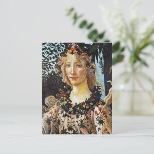 Sandro Botticell - Spring - Flora's buste Fine Art Briefkaart (Staand voorkant)