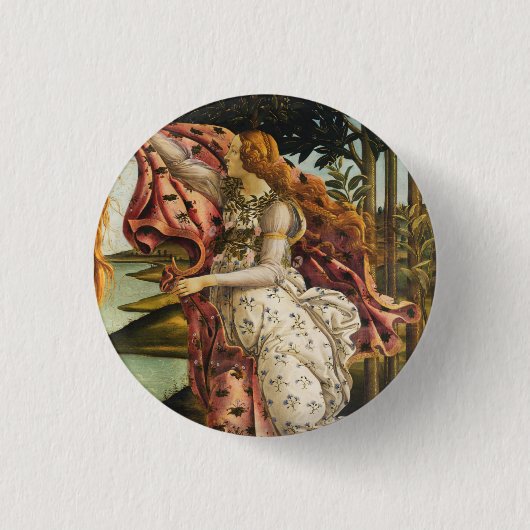 Sandro Botticelli Birth of Venus Hora of Spring Ronde Button 3,2 Cm (Voorkant)