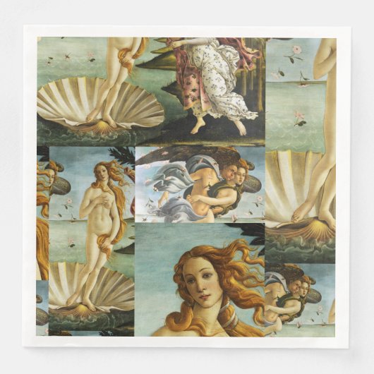 Sandro Botticelli "De geboorte van Venus - collage Servet (Voorkant)