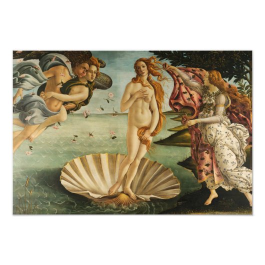 Sandro Botticelli - De geboorte van Venus Foto Afdruk (Voorkant)