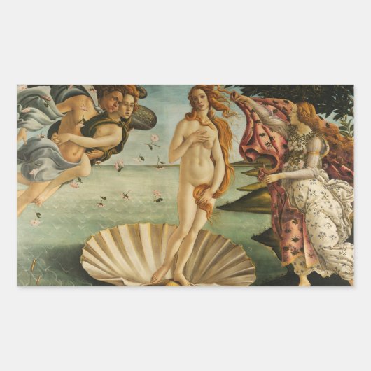 Sandro Botticelli - De geboorte van Venus Rechthoekige Sticker (Voorkant)