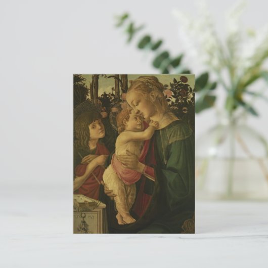Sandro Botticelli: De Madonna en het kind met Sain Briefkaart (Staand voorkant)