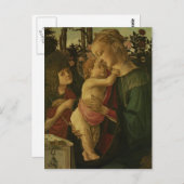 Sandro Botticelli: De Madonna en het kind met Sain Briefkaart (Voorkant / Achterkant)