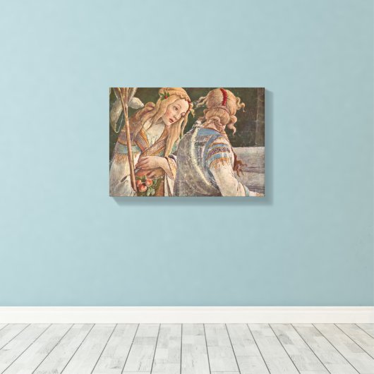 Sandro Botticelli - De verleiding van Christus Canvas Afdruk (Insitu (Houten vloer))