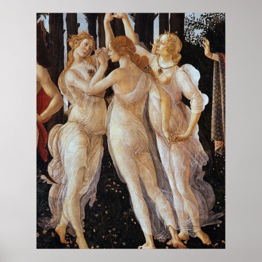 Sandro Botticelli - Drie races in Primavera Poster (Voorkant)