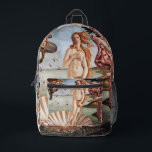 Sandro Botticelli - geboorte van Venus Bedrukte Rugzak<br><div class="desc">Geboorteplaats: Venus - Sandro Botticelli,  Tempera op Canvas,  1485</div>
