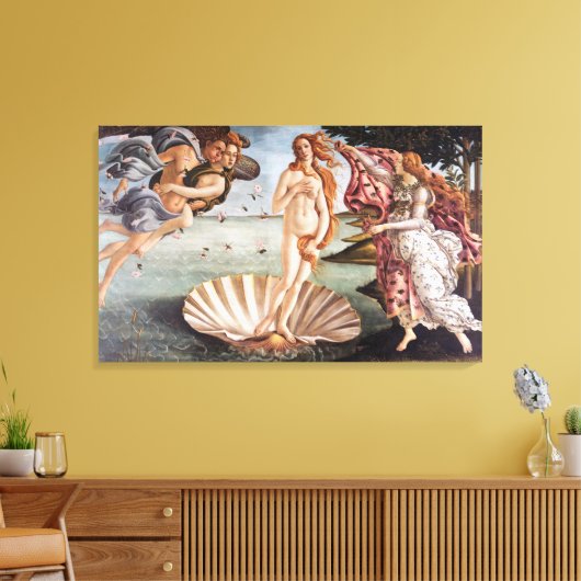 Sandro Botticelli - geboorte van Venus Canvas Afdruk (Insitu (Woonkamer))