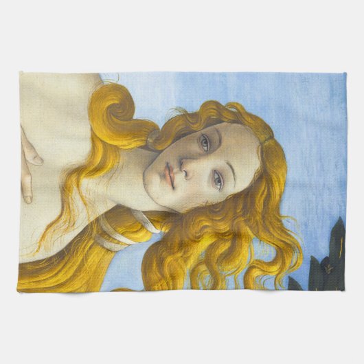 Sandro Botticelli - geboorte van Venus Close-up Theedoek (Horizontaal)