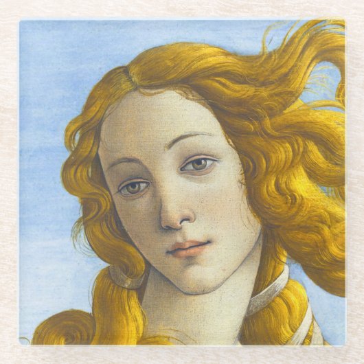 Sandro Botticelli - geboorte van Venus Detail Glazen Onderzetter (Voorkant)
