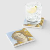 Sandro Botticelli - geboorte van Venus Detail Stenen Onderzetter (Zijkant)