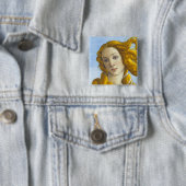 Sandro Botticelli - geboorte van Venus Detail Vierkante Button 5,1 Cm (In situ)