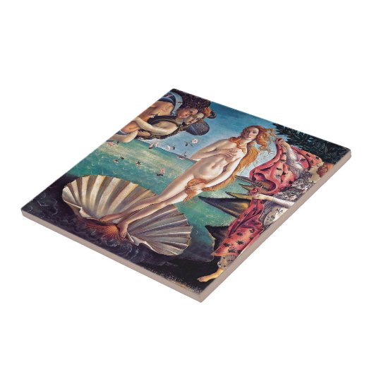 Sandro Botticelli - geboorte van Venus - fijne kun Tegeltje (Zijkant)