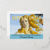 Sandro Botticelli - Geboorte van Venus Gelukkig Ni Folie Feestdagen Briefkaart (Voorkant / Achterkant)