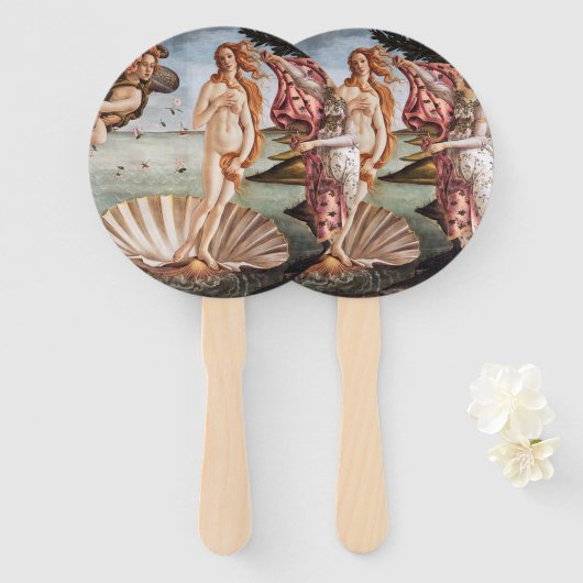 Sandro Botticelli - geboorte van Venus Handwaaier (Voorkant en achterkant)