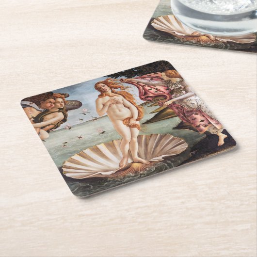 Sandro Botticelli - geboorte van Venus Kartonnen Onderzetters (Schuin)