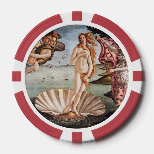 Sandro Botticelli - Geboorte van Venus Poker Chips (Voorkant)
