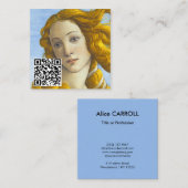 Sandro Botticelli - geboorte van Venus - QR-code Vierkante Visitekaartje (Voorkant / Achterkant)