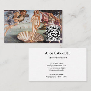 Sandro Botticelli - geboorte van Venus - QR-code Visitekaartje