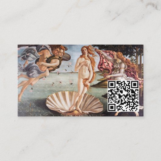 Sandro Botticelli - geboorte van Venus - QR-code Visitekaartje (Voorkant)