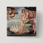 Sandro Botticelli - geboorte van Venus Vierkante Button 5,1 Cm (Voorkant)