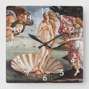 Sandro Botticelli - geboorte van Venus Vierkante Klok