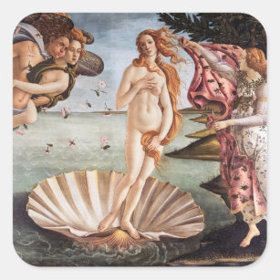 Sandro Botticelli - geboorte van Venus Vierkante Sticker