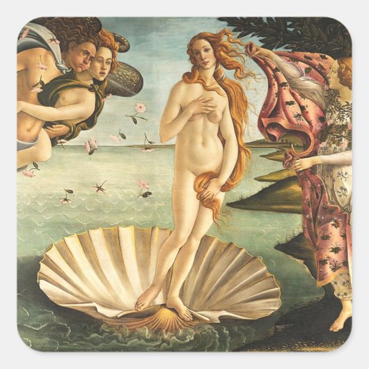 Sandro Botticelli geboorte van Venus Vierkante Sticker (Voorkant)