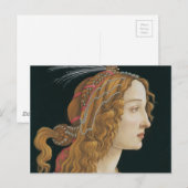 Sandro Botticelli - geïdealiseerd portret van een  Briefkaart (Voorkant / Achterkant)