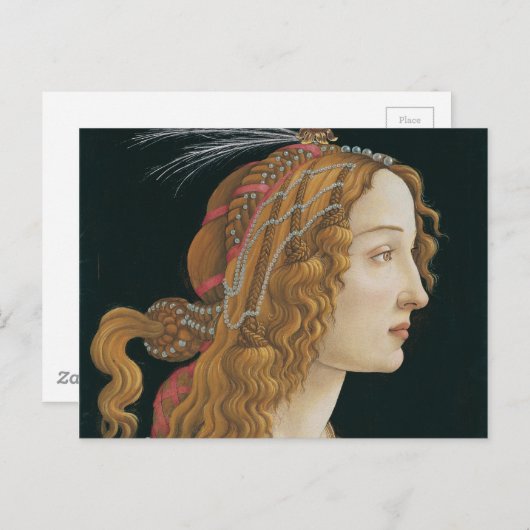 Sandro Botticelli - geïdealiseerd portret van een Briefkaart (Voorkant / Achterkant)