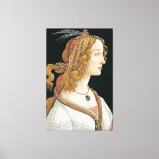 Sandro Botticelli - geïdealiseerd portret van een  Canvas Afdruk
