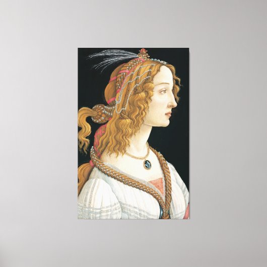 Sandro Botticelli - geïdealiseerd portret van een Canvas Afdruk (Voorkant)