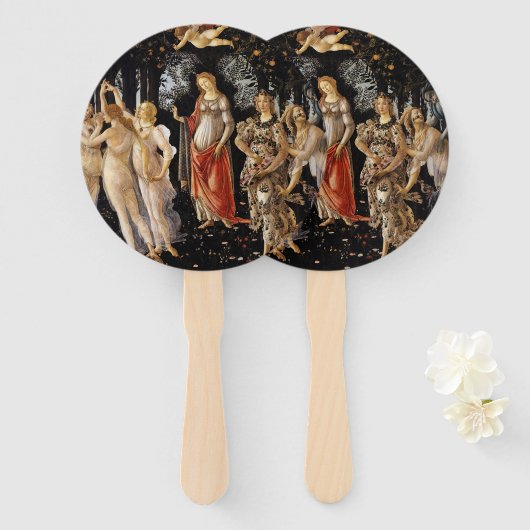 Sandro Botticelli - La Primavera Handwaaier (Voorkant en achterkant)