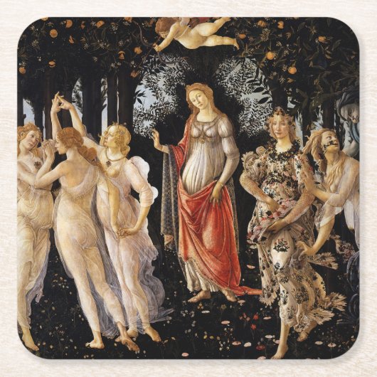 Sandro Botticelli - La Primavera Kartonnen Onderzetters (Voorkant)
