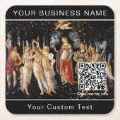 Sandro Botticelli - La Primavera - QR-code Kartonnen Onderzetters (Voorkant)