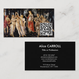 Sandro Botticelli - La Primavera - QR-code Visitekaartje