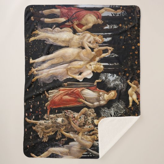 Sandro Botticelli - La Primavera Sherpa Deken (Voorkant)