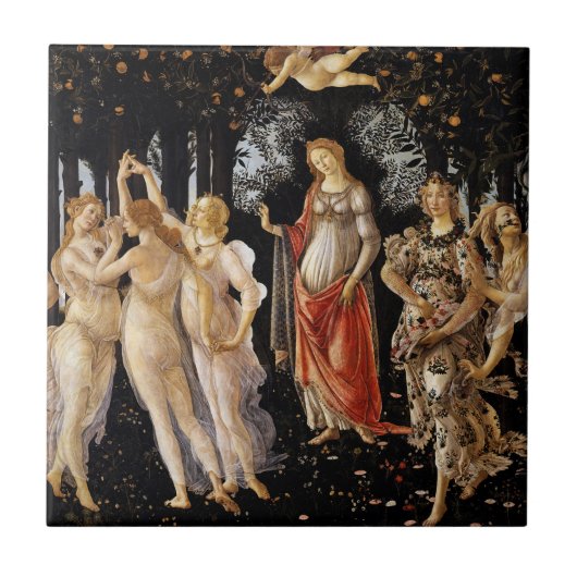 Sandro Botticelli - La Primavera Tegeltje (Voorkant)