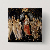 Sandro Botticelli - La Primavera Vierkante Button 5,1 Cm (Voorkant)
