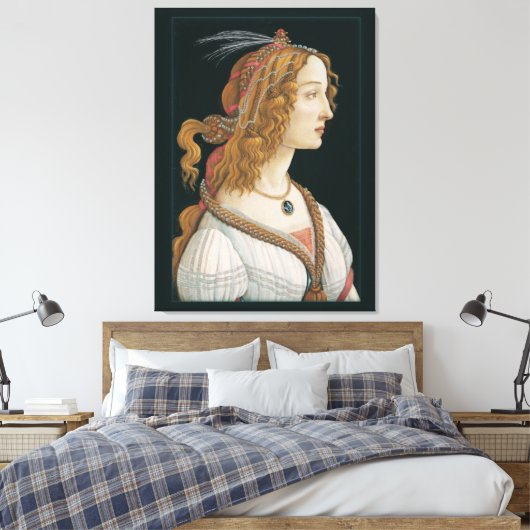 Sandro Botticelli Lady CC0282 (44 in 112 cm) Canvas Afdruk (Insitu (Slaapkamer))