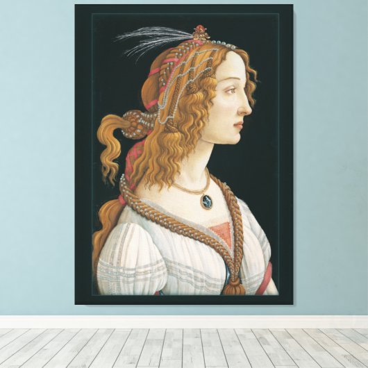 Sandro Botticelli Lady CC0282 (44 in 112 cm) Canvas Afdruk (Insitu (Houten vloer))