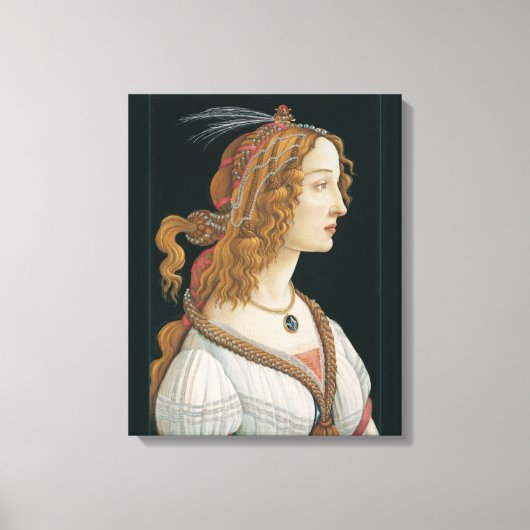 Sandro Botticelli Lady CC0282 (44 in 112 cm) Canvas Afdruk (Voorkant)
