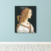 Sandro Botticelli Lady CC0282 (44 in 112 cm) Canvas Afdruk (Insitu (Houten vloer))