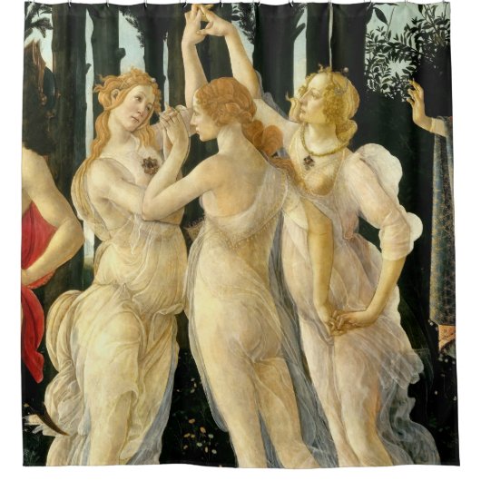 Sandro Botticelli "Lente - Drie Gratiën"  Douchegordijn (Voorkant)